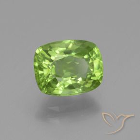 2.40 ct Green Peridot Stone, Natural Peridot in Cushion-Cut Shape for Sale