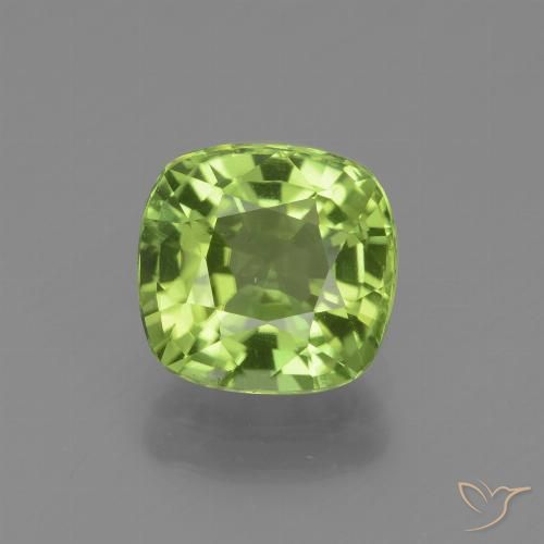 Light Lively Green Peridot Gem - 2ct Cushion-Cut (ID: 437973)