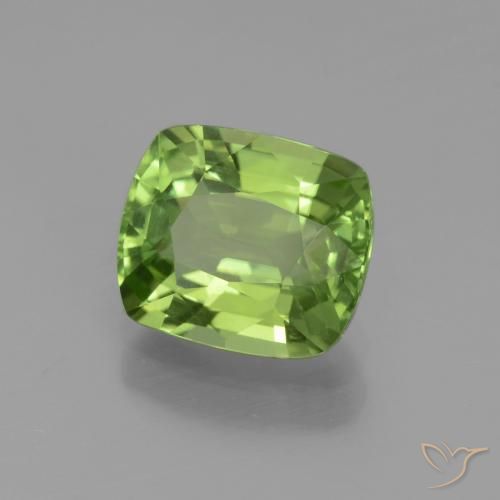 2.09 ct Green Peridot Stone, Natural Peridot in Cushion-Cut Shape for Sale