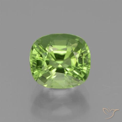 2.26ct Natural Lively Green Peridot, Cushion, VS