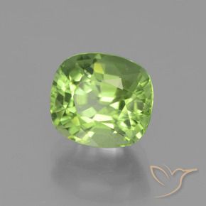 2.26 ct Green Peridot Stone, Natural Peridot in Cushion-Cut Shape for Sale