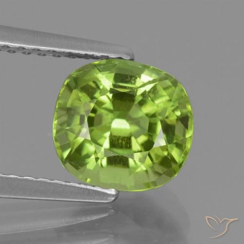 2.26ct Natural Medium Green Peridot, Cushion, VS
