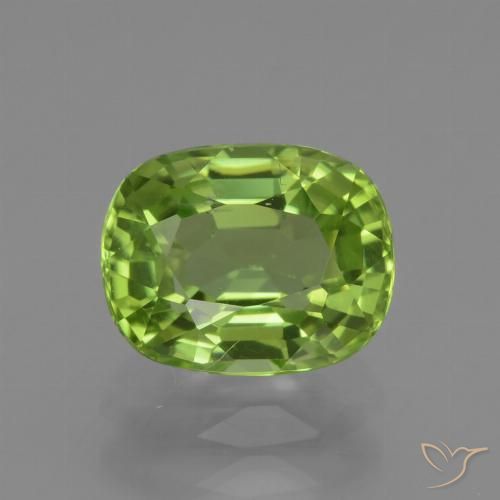 2.06ct Natural Lively Green Peridot, Cushion, VS