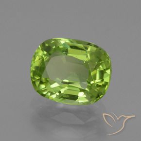 2.06 ct Green Peridot Stone, Natural Peridot in Cushion-Cut Shape for Sale