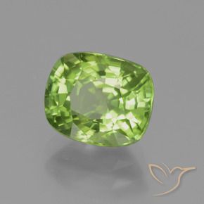 2.45 ct Green Peridot Stone, Natural Peridot in Cushion-Cut Shape for Sale