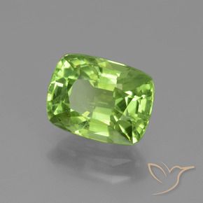 2.14 ct Green Peridot Stone, Natural Peridot in Cushion-Cut Shape for Sale