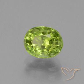 2.20 ct Green Peridot Stone, Natural Peridot in Oval Facet Shape for Sale