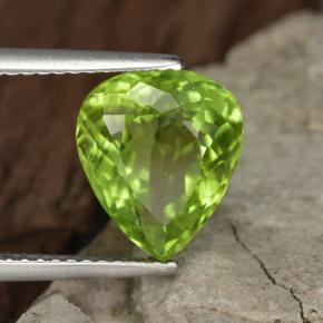 4.54 ct Green Peridot Stone, Natural Peridot in Pear Facet Shape for Sale