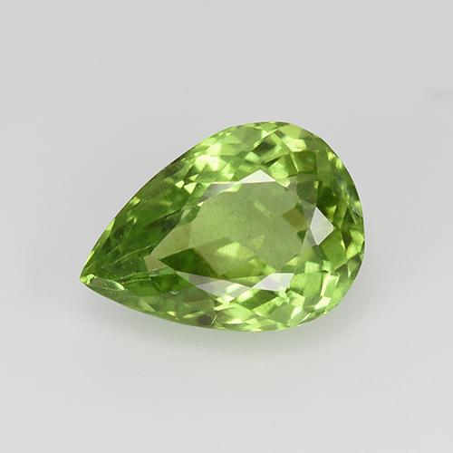 Medium Green Peridot Gem - 3.2ct Pear Facet (ID: 443106)