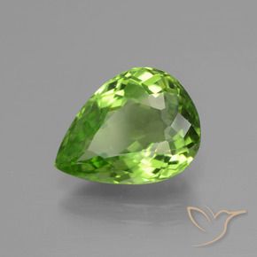 3.60 ct Green Peridot Stone, Natural Peridot in Pear Facet Shape for Sale
