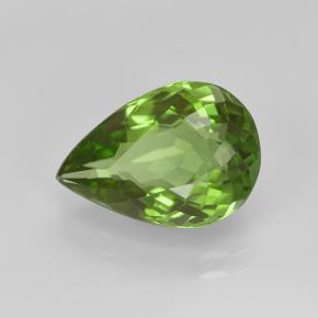 3.40 ct Green Peridot Stone, Natural Peridot in Pear Facet Shape for Sale