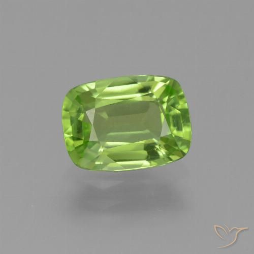 Medium Green Peridot Edelstein - 2ct Kissenschliff (ID: 445802)