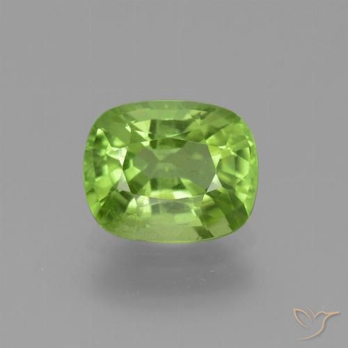 2.33ct Natural Medium Green Peridot, Cushion, VS