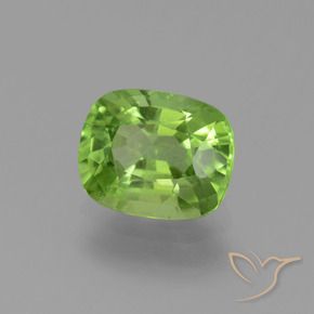 2.33 ct Green Peridot Stone, Natural Peridot in Cushion-Cut Shape for Sale