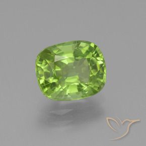 2.30 ct Green Peridot Stone, Natural Peridot in Cushion-Cut Shape for Sale