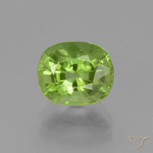 2.47ct Natural Yellowish Green Peridot, Cushion, VS