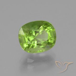 2.47 ct Green Peridot Stone, Natural Peridot in Cushion-Cut Shape for Sale