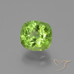 2.40 ct Green Peridot Stone, Natural Peridot in Cushion-Cut Shape for Sale