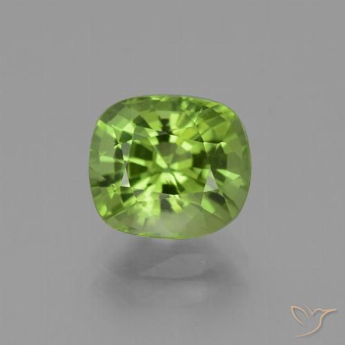 2.41ct Natural Medium Green Peridot, Cushion, VVS-VS