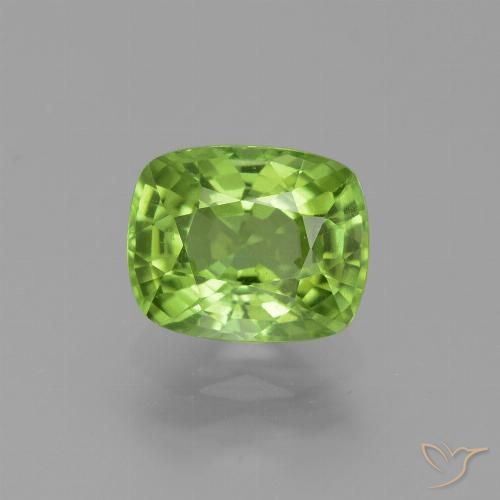 2.41ct Natural Medium Green Peridot, Cushion, VS, Photo A