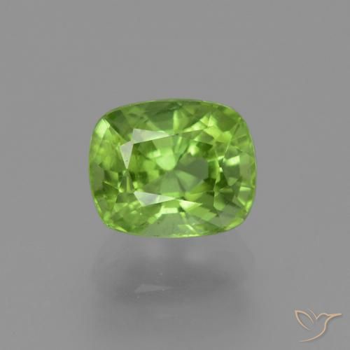 2.50ct Natural Lively Green Peridot, Cushion, VS