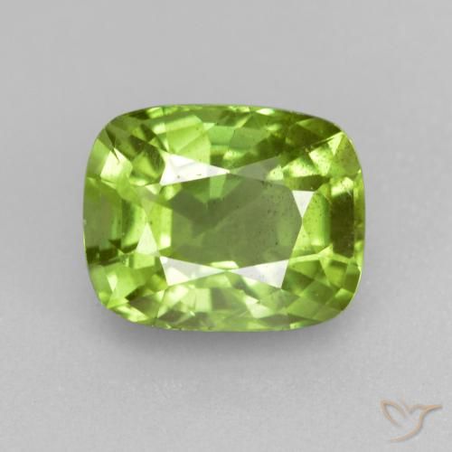 2.29ct Natural Yellowish Green Peridot, Cushion, VS