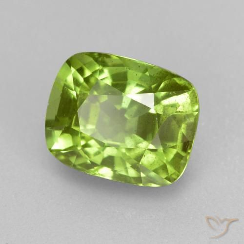 2.29 ct Green Peridot Stone, Natural Peridot in Cushion-Cut Shape for Sale