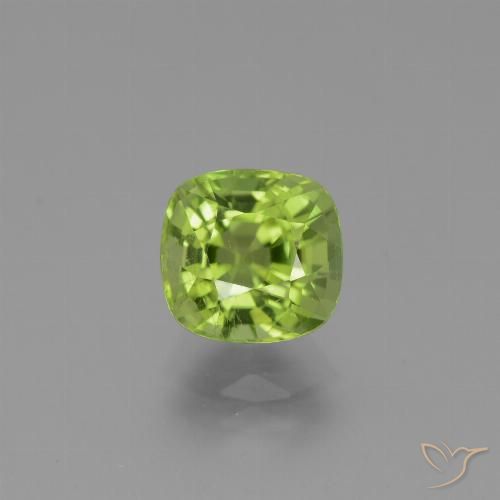 2.54ct Natural Medium Green Peridot, Cushion, VS