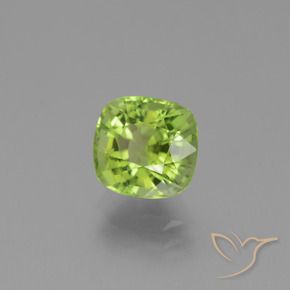 2.54 ct Green Peridot Stone, Natural Peridot in Cushion-Cut Shape for Sale