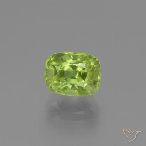 2.55ct Natural Medium Green Peridot, Cushion, VS