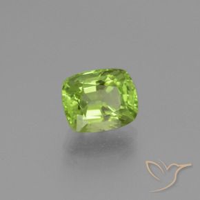 2.42 ct Green Peridot Stone, Natural Peridot in Cushion-Cut Shape for Sale