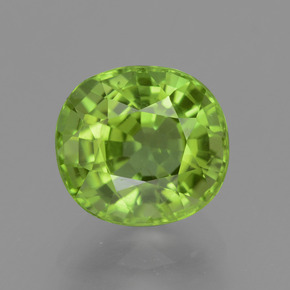 Ярко-зеленый Хризолит Камень - 2.9ct Фасетный Овал (ID: 446160)