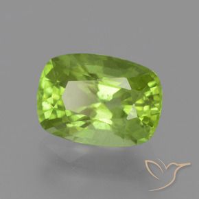 2.51 ct Green Peridot Stone, Natural Peridot in Cushion-Cut Shape for Sale