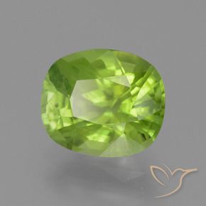 2.40 ct Green Peridot Stone, Natural Peridot in Cushion-Cut Shape for Sale