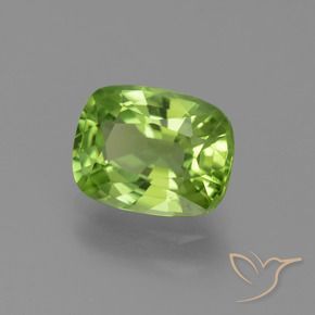 2.48 ct Green Peridot Stone, Natural Peridot in Cushion-Cut Shape for Sale