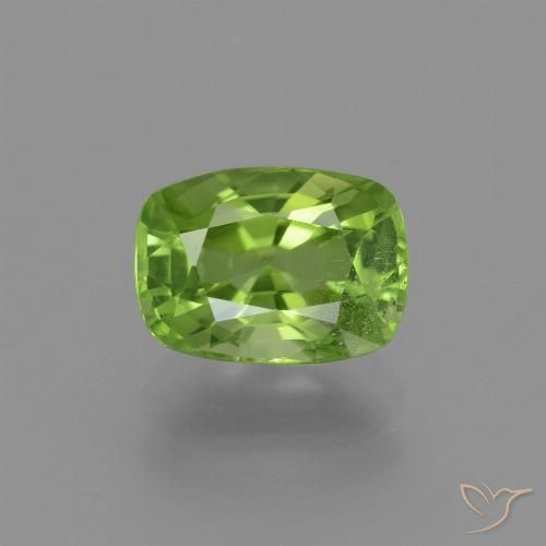 2.43ct Natural Lively Green Peridot, Cushion, VS