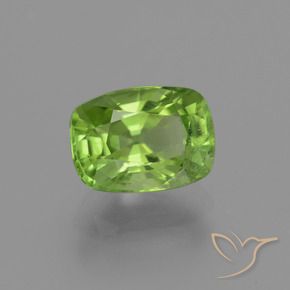2.43 ct Green Peridot Stone, Natural Peridot in Cushion-Cut Shape for Sale