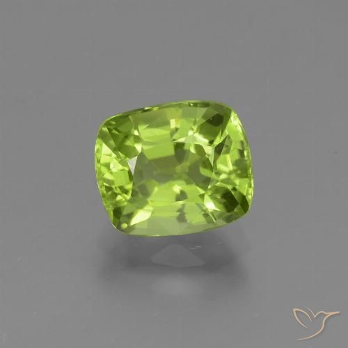 1.90ct Natural Medium Green Peridot, Cushion, VVS-VS