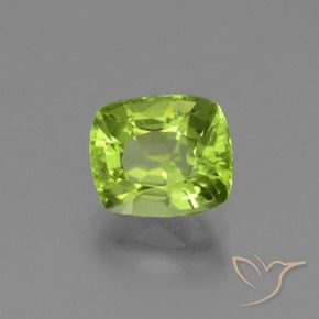 1.90 ct Green Peridot Stone, Natural Peridot in Cushion-Cut Shape for Sale