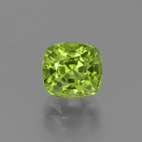 Medium Green Peridot Gem - 2.1ct Cushion-Cut (ID: 446953)