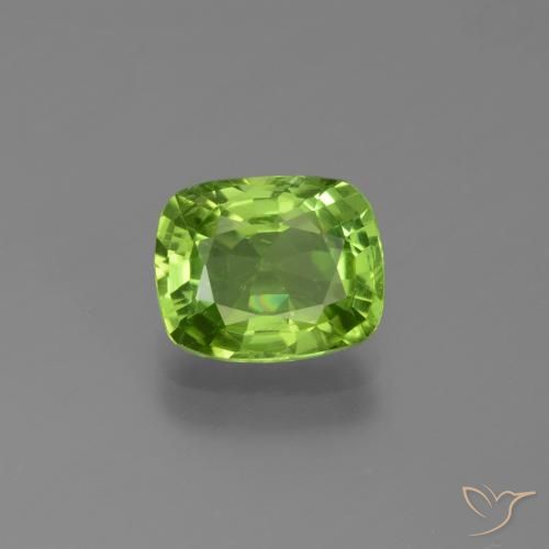 1.91ct Natural Medium Green Peridot, Cushion, VS