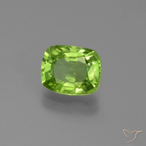 1.91 ct Green Peridot Stone, Natural Peridot in Cushion-Cut Shape for Sale