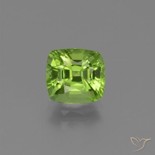 2.00ct Natural Medium Green Peridot, Cushion, VVS-VS