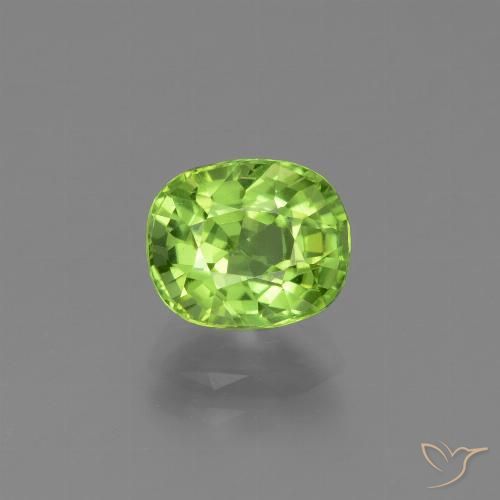 2.13ct Natural Lively Green Peridot, Cushion, VVS-VS