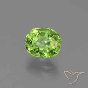 2.13 ct Green Peridot Stone, Natural Peridot in Cushion-Cut Shape for Sale