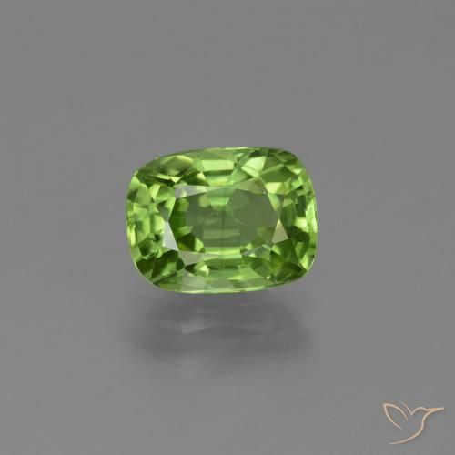 1.95ct Natural Medium Green Peridot, Cushion, VS