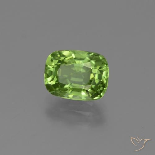 1.95 ct Green Peridot Stone, Natural Peridot in Cushion-Cut Shape for Sale