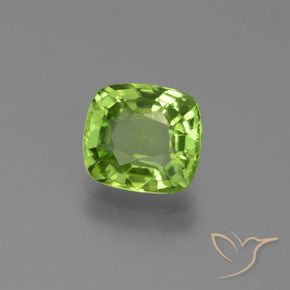 2.14 ct Green Peridot Stone, Natural Peridot in Cushion-Cut Shape for Sale