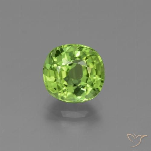 2.26ct Natural Medium Green Peridot, Cushion, VS