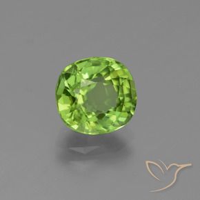 2.26 ct Green Peridot Stone, Natural Peridot in Cushion-Cut Shape for Sale